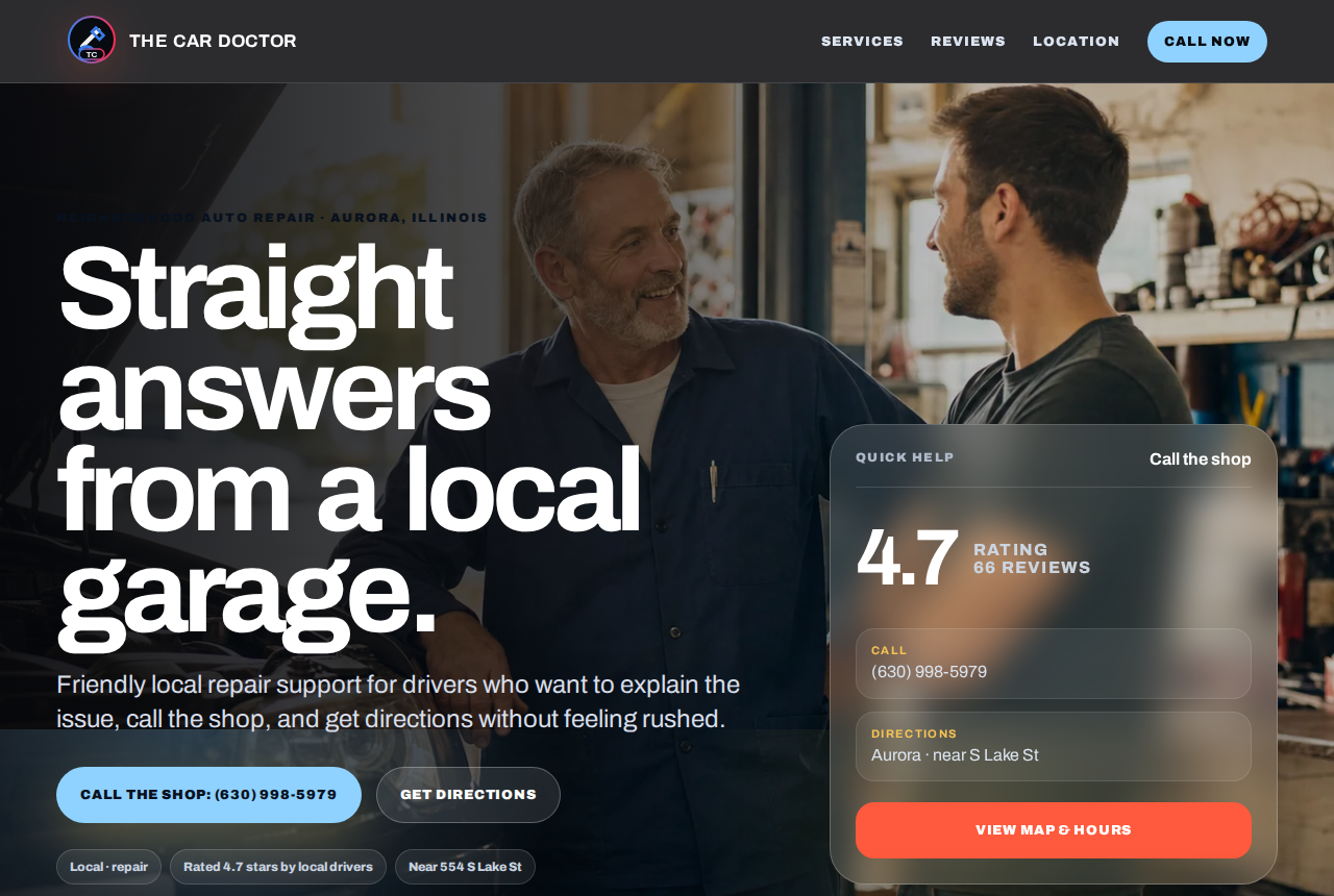 Auto repair website preview example