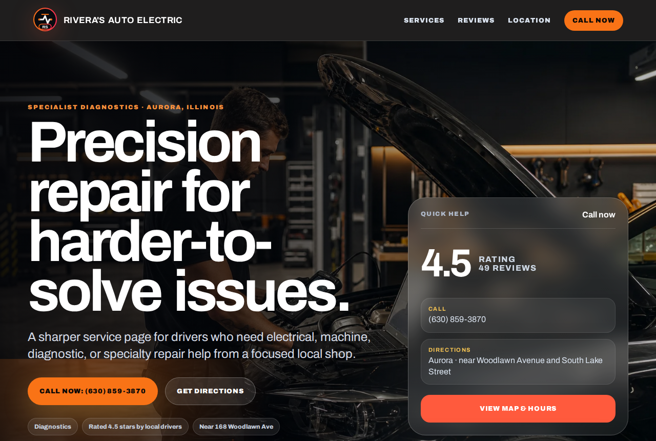 Auto electric specialist website preview example